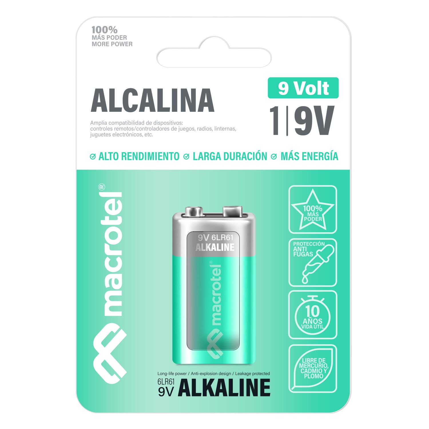 Bater&iacute;a 9v Alcalina image number 0.0